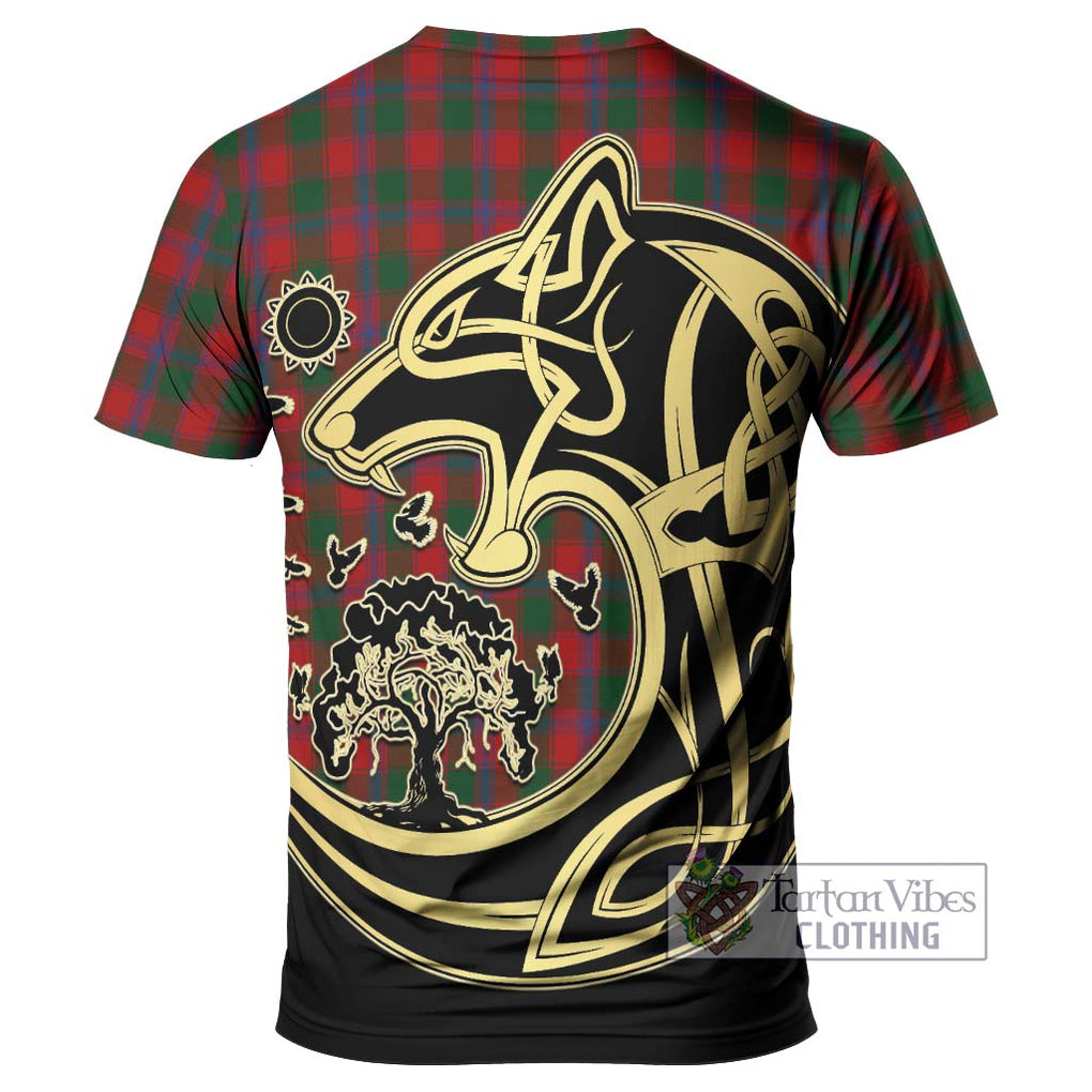 Bruce Old Tartan T-Shirt with Family Crest Celtic Wolf Style - Tartan Vibes Clothing