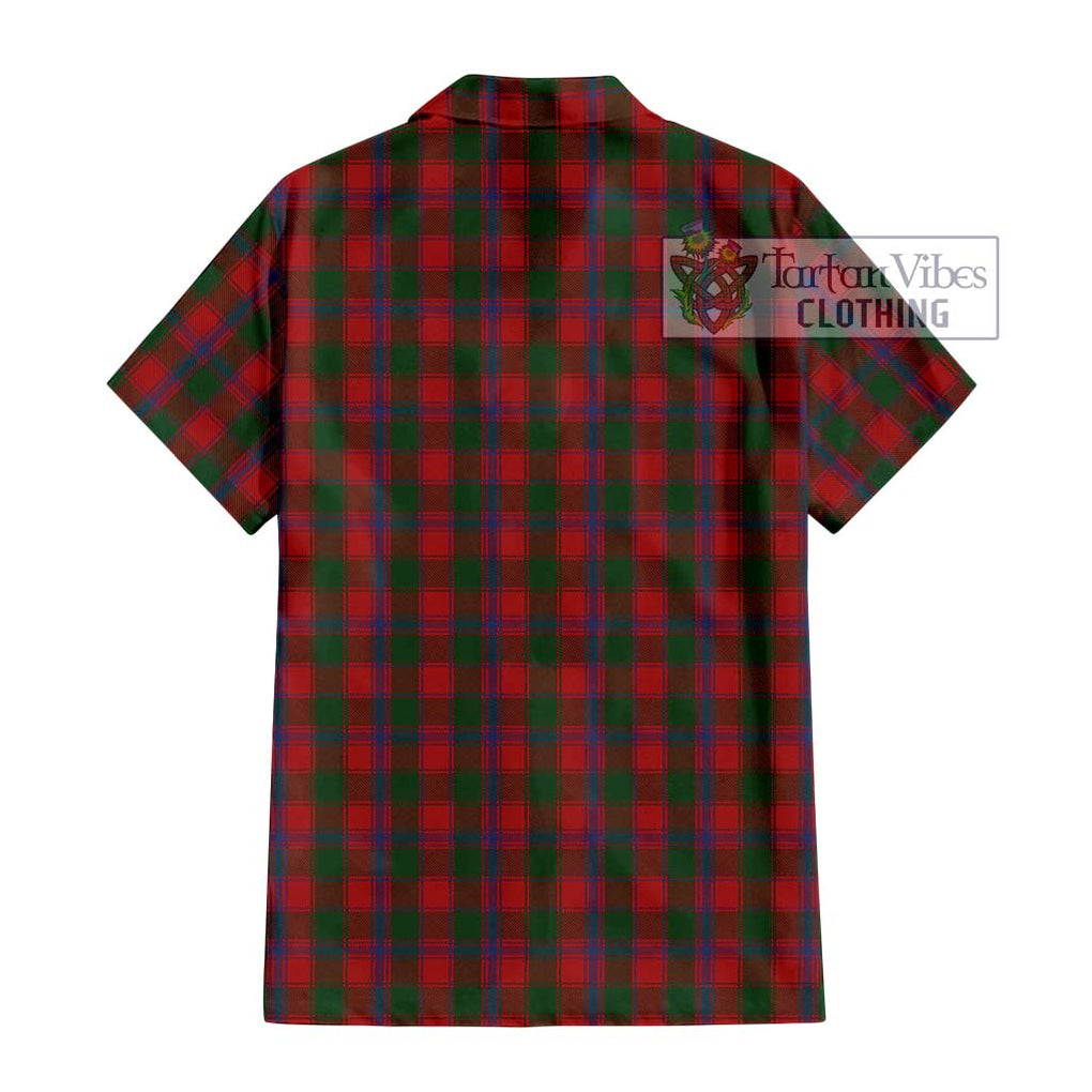 Bruce Old Tartan Short Sleeve Button Shirt with Family Crest DNA In Me Style - Tartanvibesclothing Shop