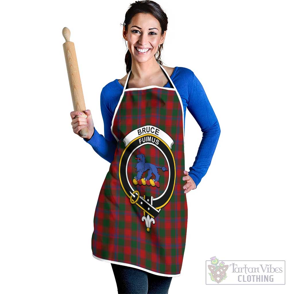 Bruce Old Tartan Apron with Family Crest White - Tartan Vibes Clothing