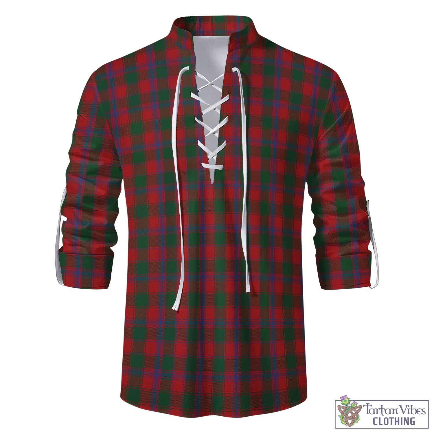 Tartan Vibes Clothing Bruce Old Tartan Men's Scottish Traditional Jacobite Ghillie Kilt Shirt