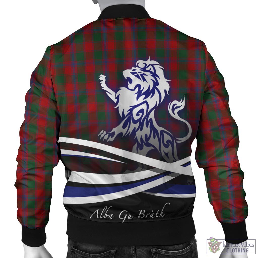 Tartan Vibes Clothing Bruce Old Tartan Bomber Jacket with Alba Gu Brath Regal Lion Emblem