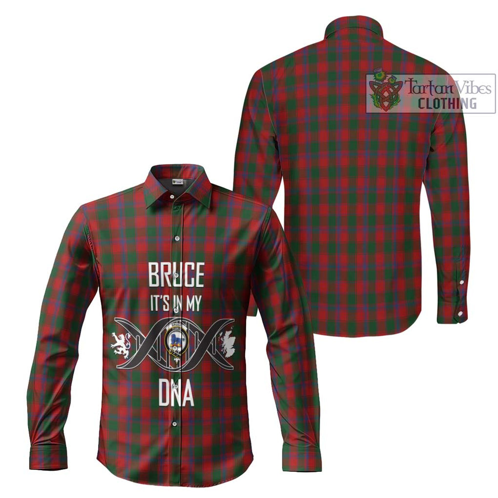 Bruce Old Tartan Long Sleeve Button Shirt with Family Crest DNA In Me Style Men's Shirt - Tartanvibesclothing Shop