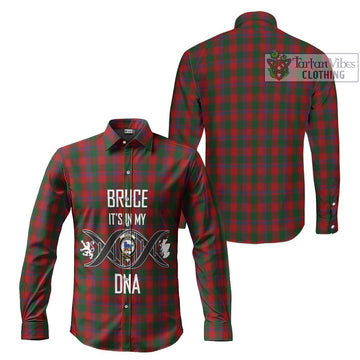 Bruce Old Tartan Long Sleeve Button Shirt with Family Crest DNA In Me Style