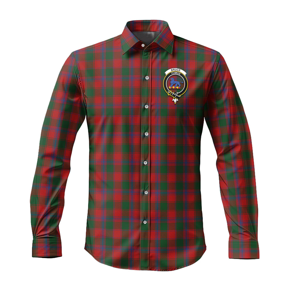 Bruce Old Tartan Long Sleeve Button Up Shirt with Family Crest - Tartanvibesclothing