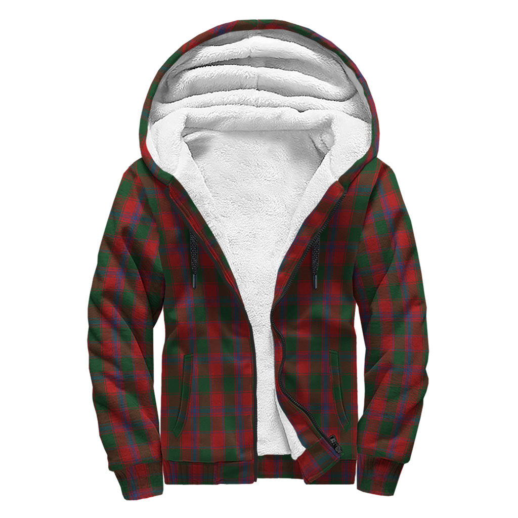 Bruce Old Tartan Sherpa Hoodie with Family Crest - Tartanvibesclothing