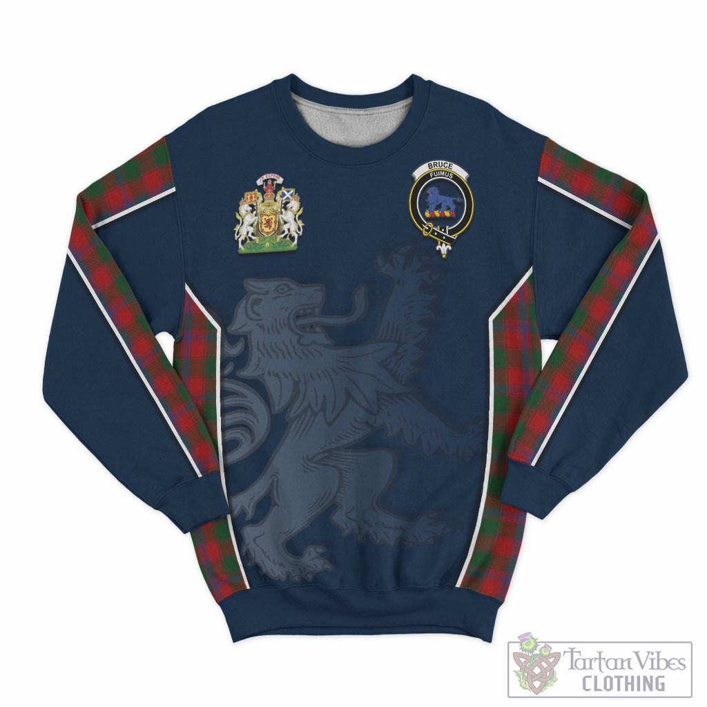 Tartan Vibes Clothing Bruce Old Tartan Sweater with Family Crest and Lion Rampant Vibes Sport Style