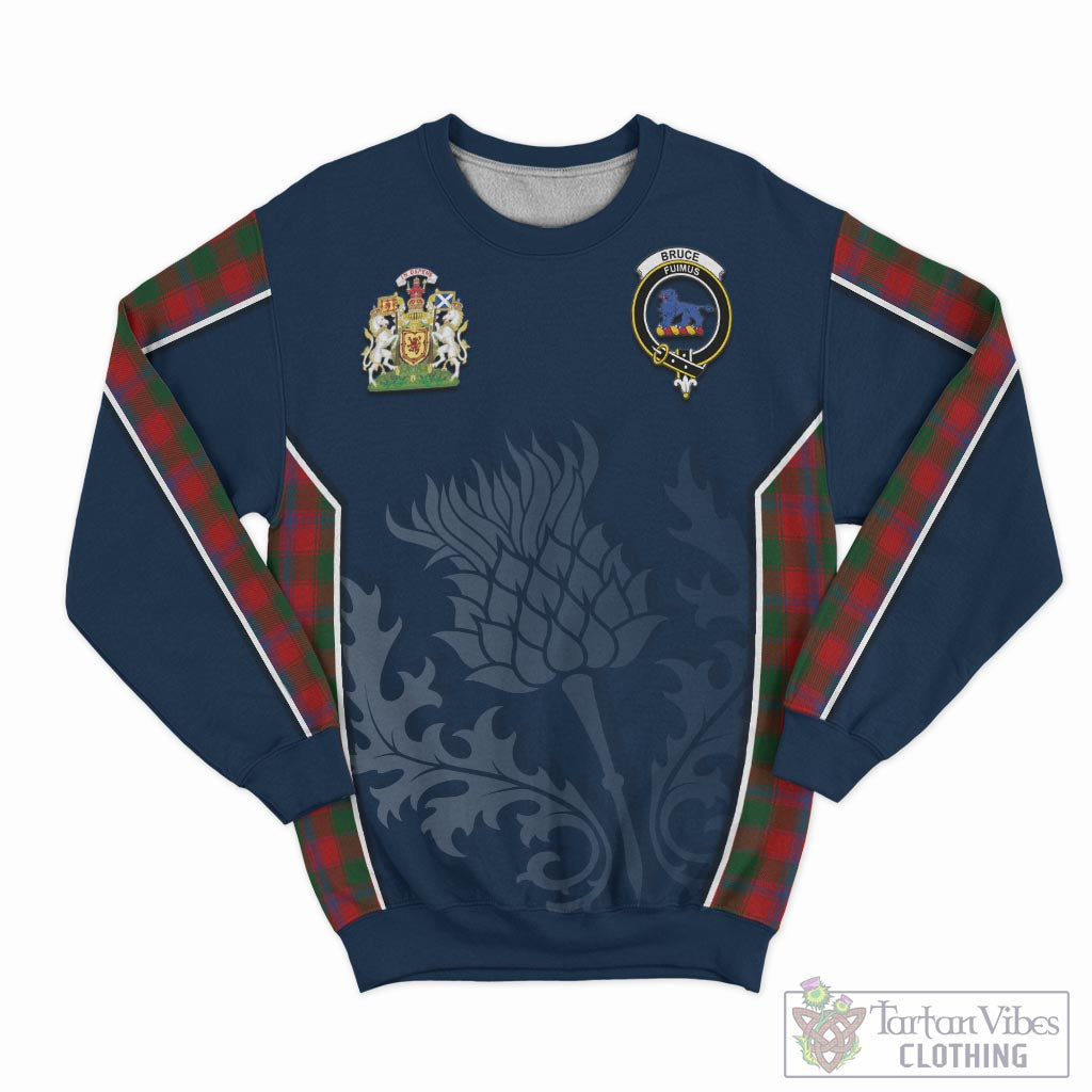 Tartan Vibes Clothing Bruce Old Tartan Sweatshirt with Family Crest and Scottish Thistle Vibes Sport Style