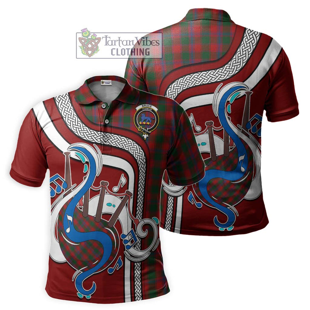 Tartan Vibes Clothing Bruce Old Tartan Polo Shirt with Epic Bagpipe Style