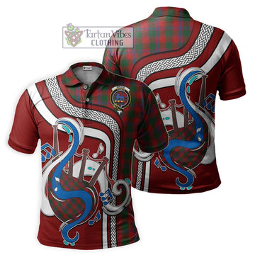 Bruce Old Tartan Polo Shirt with Epic Bagpipe Style