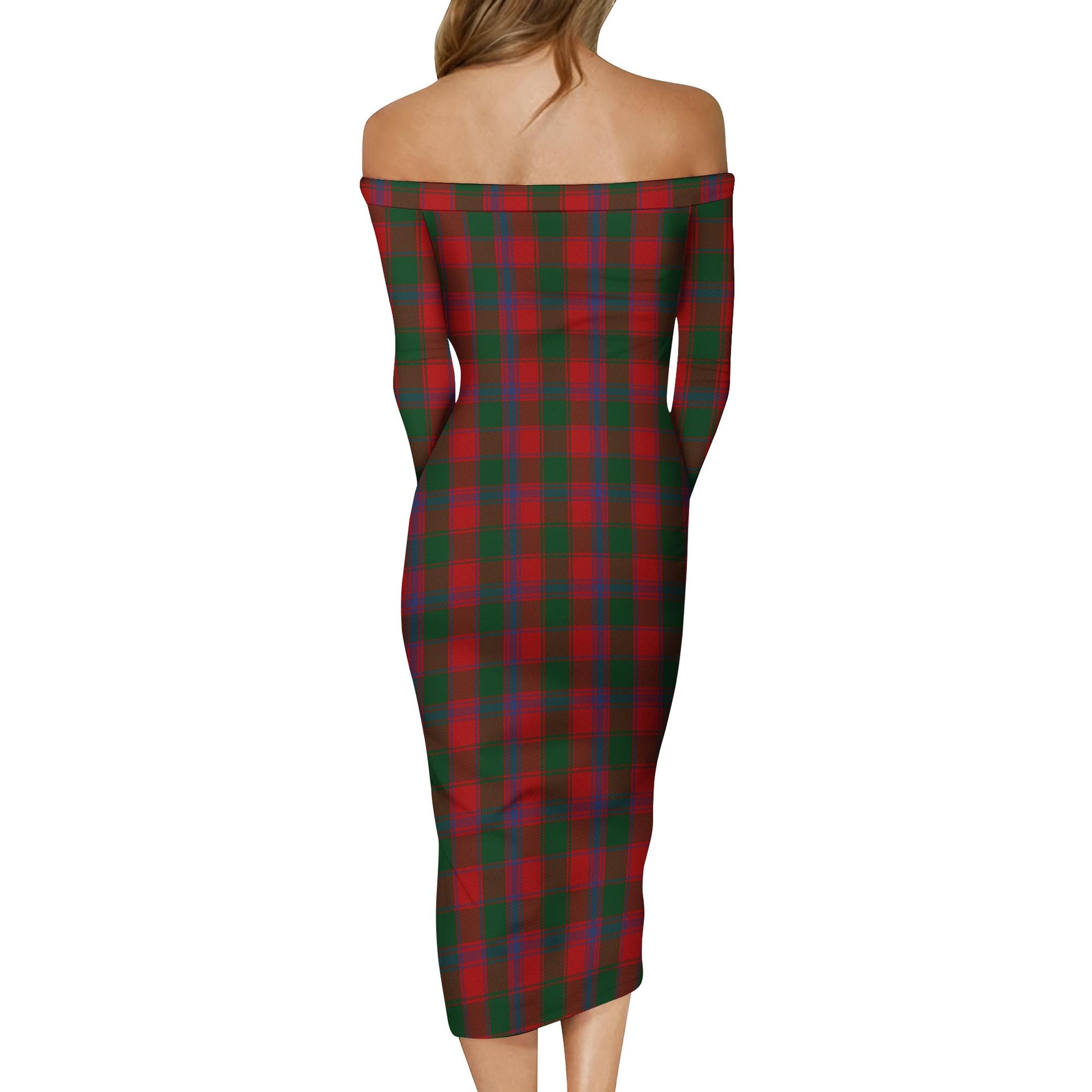 Bruce Old Tartan Off Shoulder Lady Dress - Tartanvibesclothing