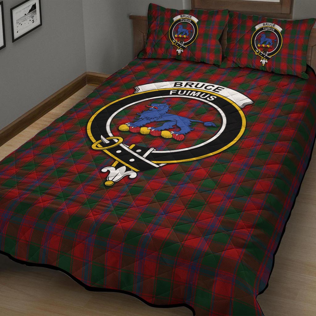 Bruce Old Tartan Quilt Bed Set with Family Crest - Tartan Vibes Clothing