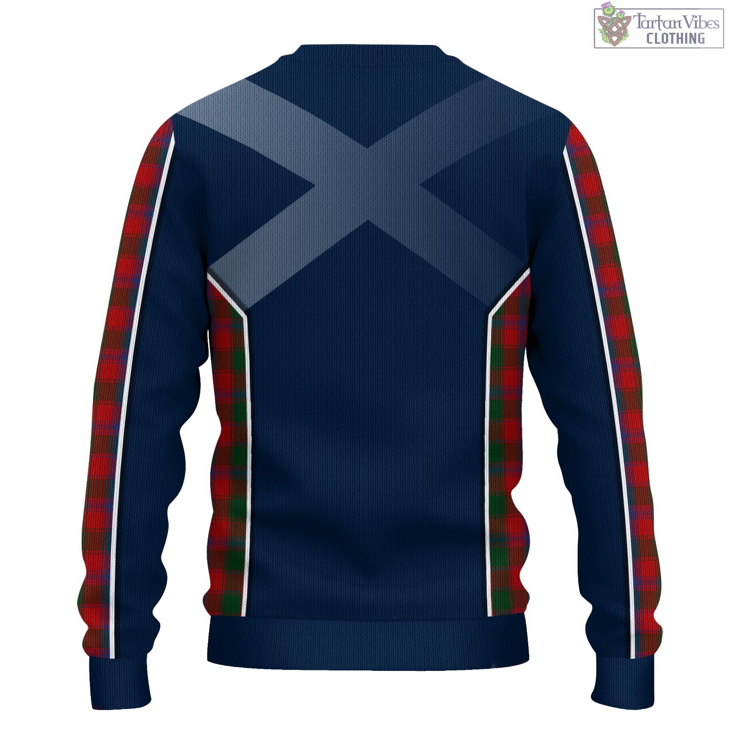 Tartan Vibes Clothing Bruce Old Tartan Knitted Sweatshirt with Family Crest and Scottish Thistle Vibes Sport Style