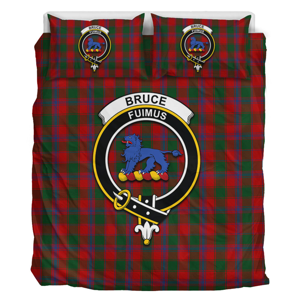 Bruce Old Tartan Bedding Set with Family Crest - Tartan Vibes Clothing