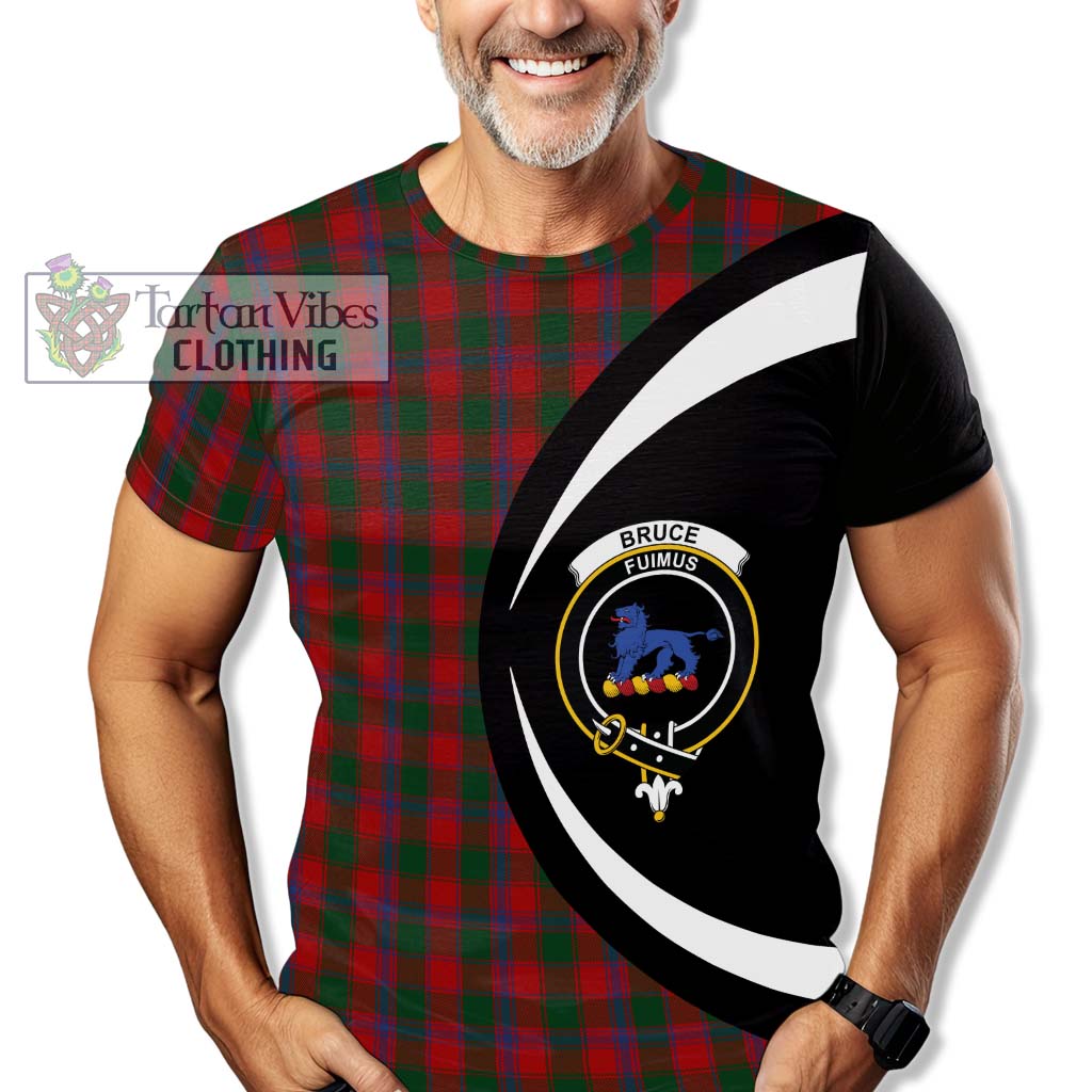 Tartan Vibes Clothing Bruce Old Tartan T-Shirt with Family Crest Circle Style