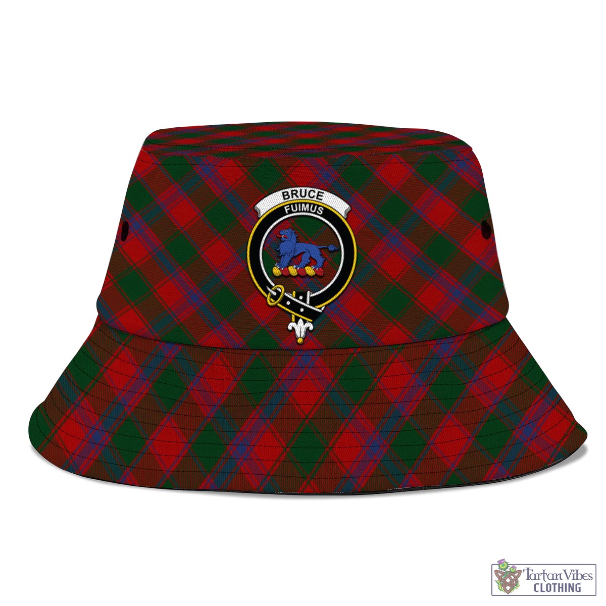 Tartan Vibes Clothing Bruce Old Tartan Bucket Hat with Family Crest