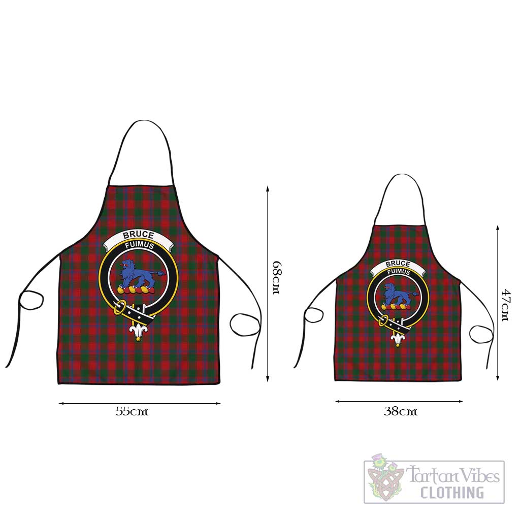 Bruce Old Tartan Apron with Family Crest Black L 55x68 cm - Tartan Vibes Clothing