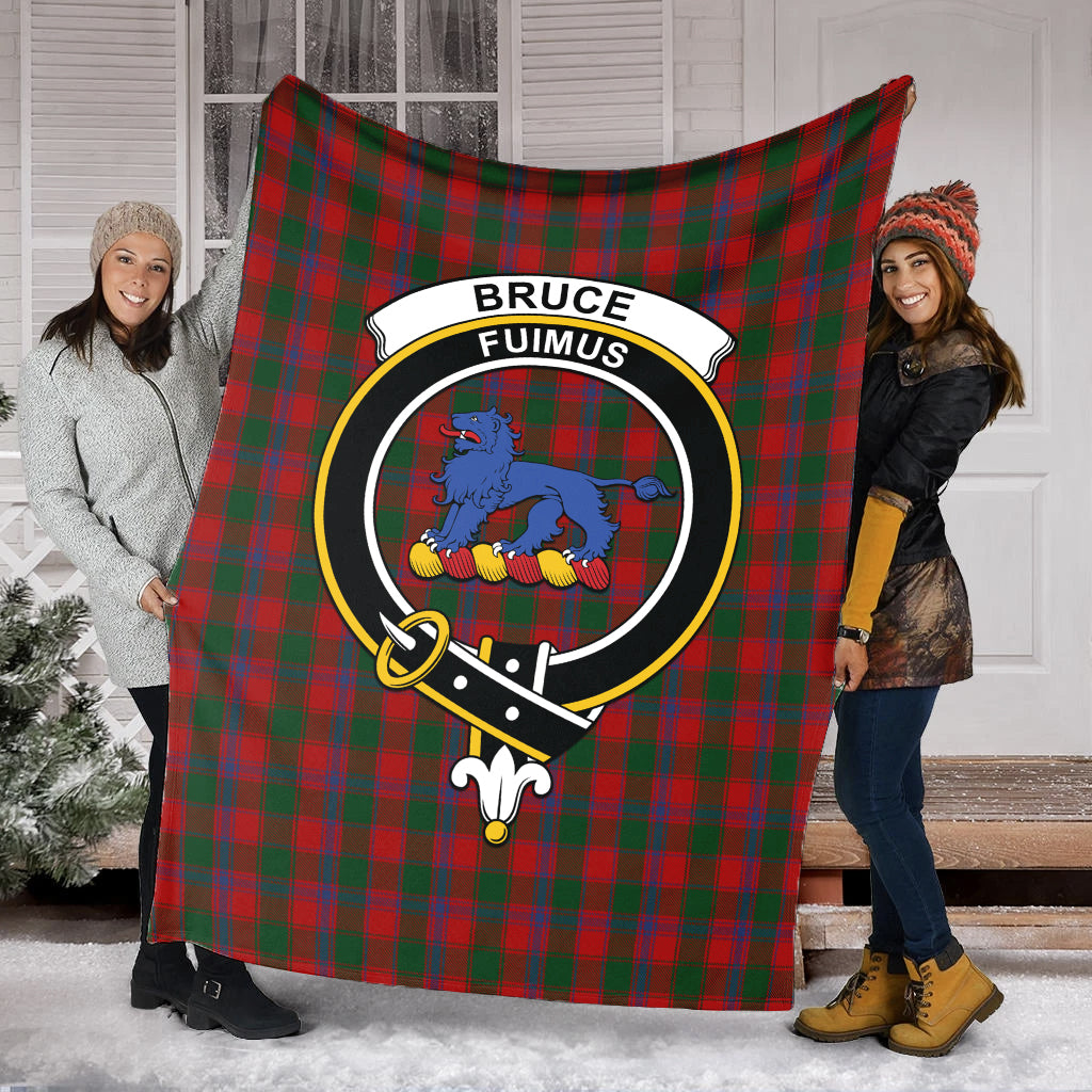 Bruce Old Tartan Blanket with Family Crest - Tartan Vibes Clothing