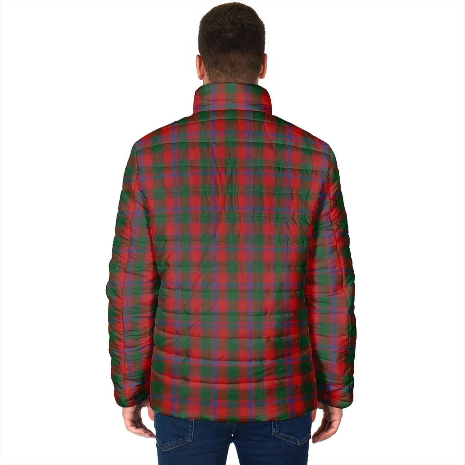 Bruce Old Tartan Padded Jacket with Family Crest - Tartan Vibes Clothing