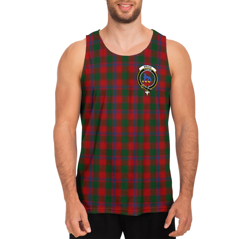 Bruce Old Tartan Mens Tank Top with Family Crest - Tartanvibesclothing