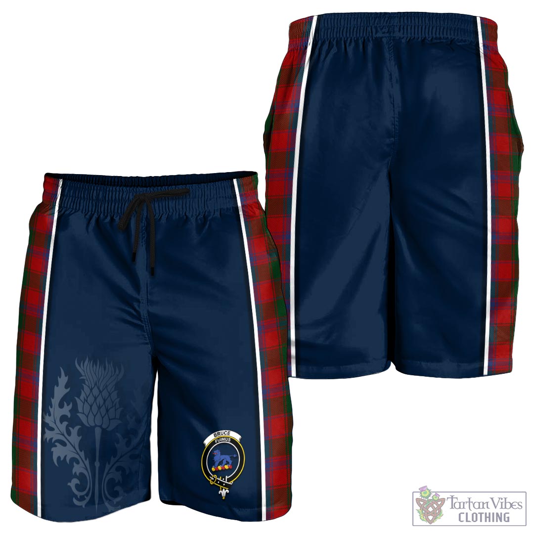 Tartan Vibes Clothing Bruce Old Tartan Men's Shorts with Family Crest and Scottish Thistle Vibes Sport Style