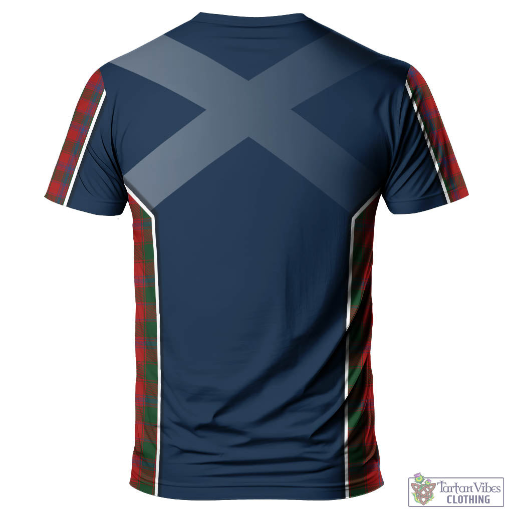 Tartan Vibes Clothing Bruce Old Tartan T-Shirt with Family Crest and Scottish Thistle Vibes Sport Style