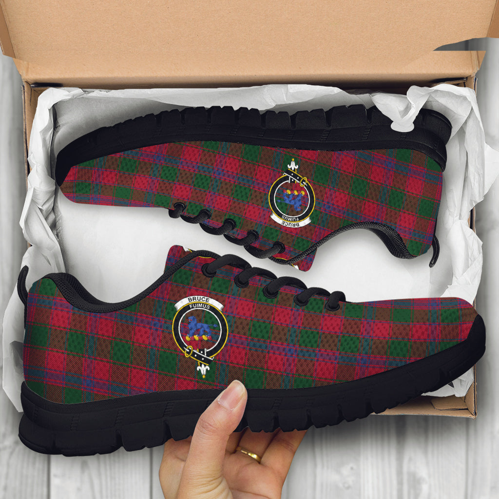 Bruce Old Tartan Sneakers with Family Crest - Tartan Vibes Clothing