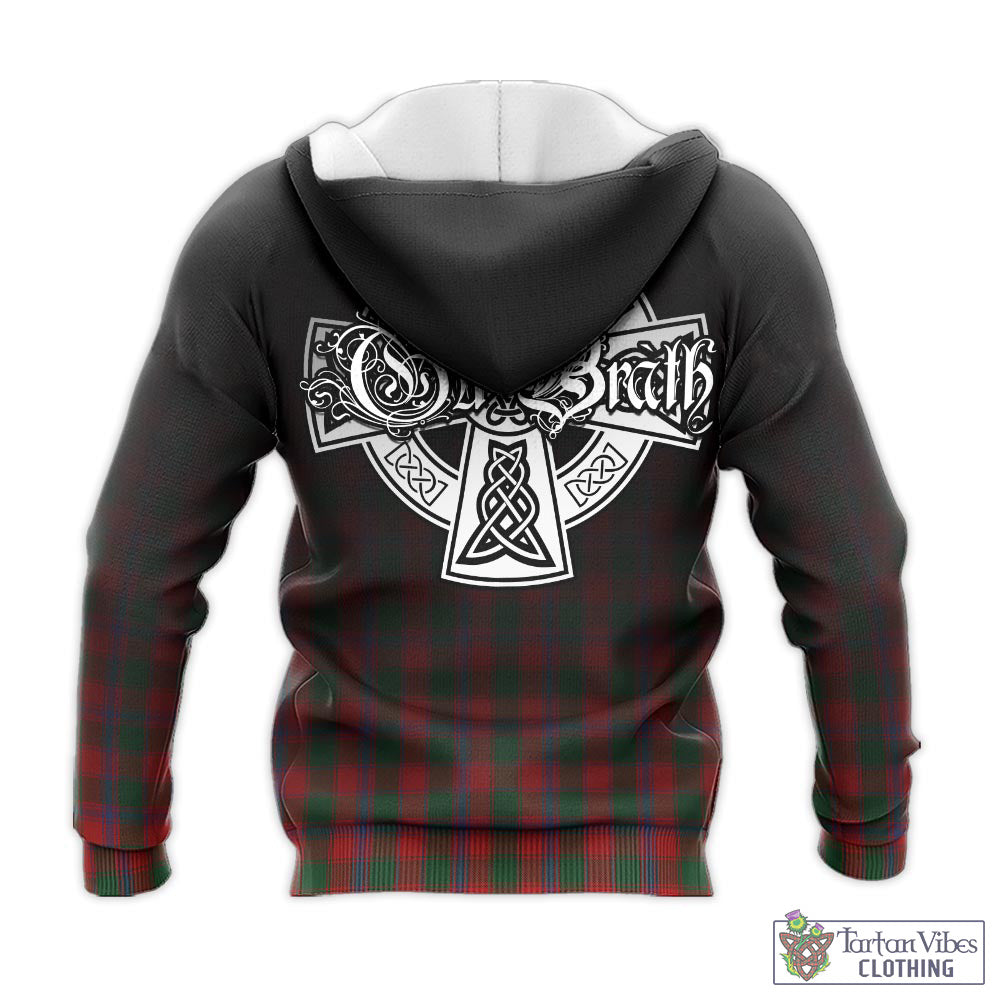 Tartan Vibes Clothing Bruce Old Tartan Knitted Hoodie Featuring Alba Gu Brath Family Crest Celtic Inspired