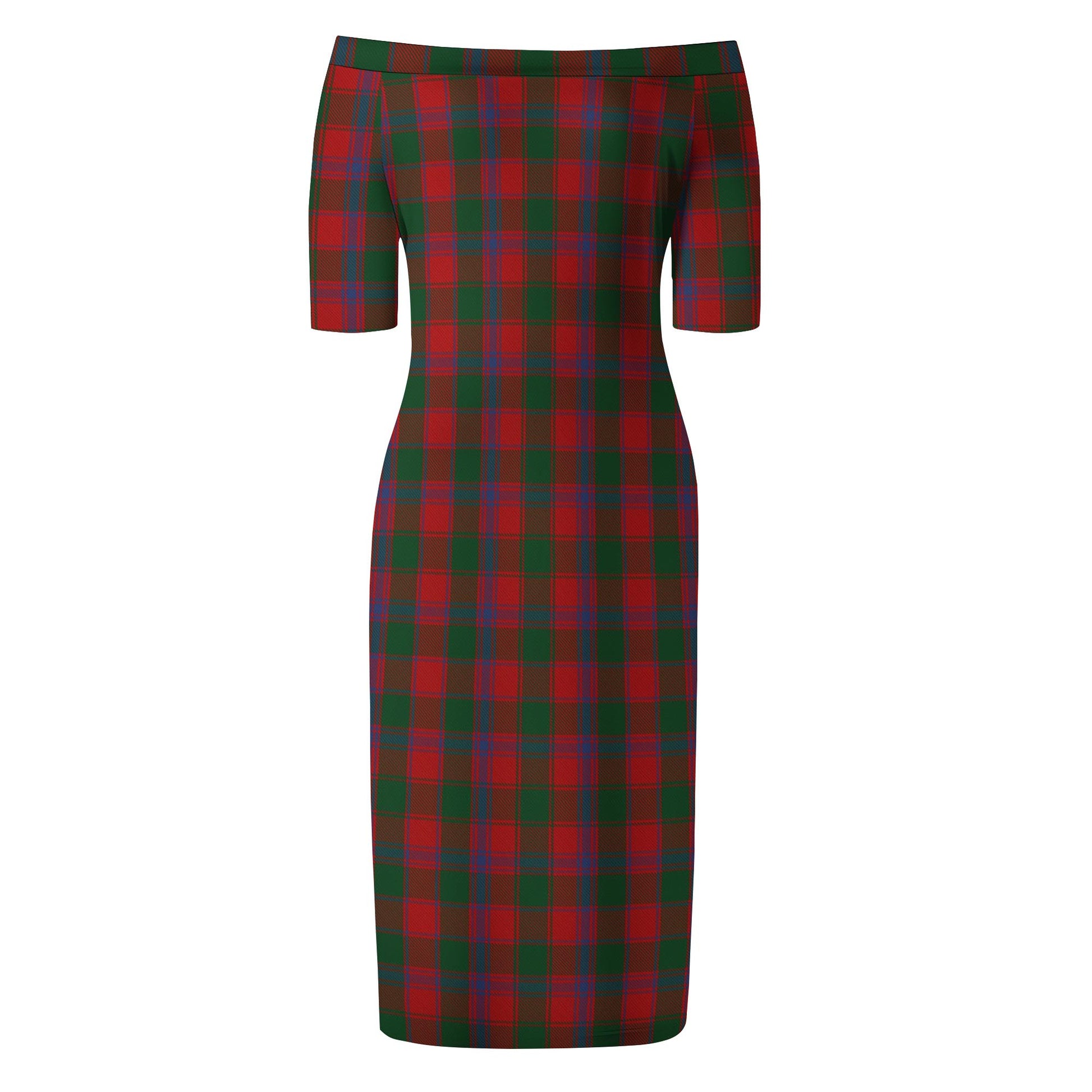 Bruce Old Tartan Off Shoulder Lady Dress - Tartanvibesclothing