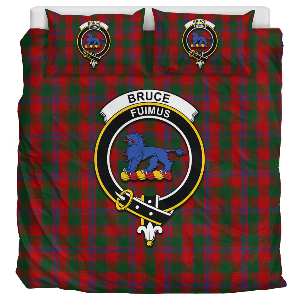 Bruce Old Tartan Bedding Set with Family Crest UK Bedding Set UK Super King 104*94 inch - Tartan Vibes Clothing