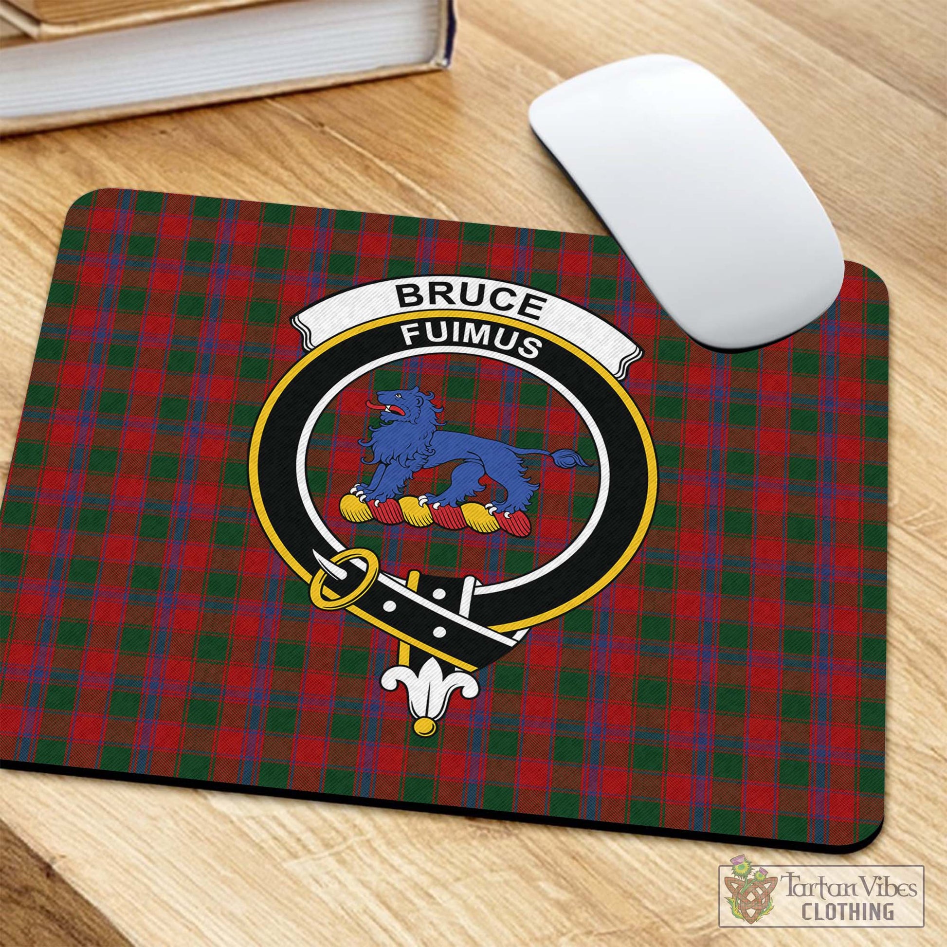 Tartan Vibes Clothing Bruce Old Tartan Mouse Pad with Family Crest