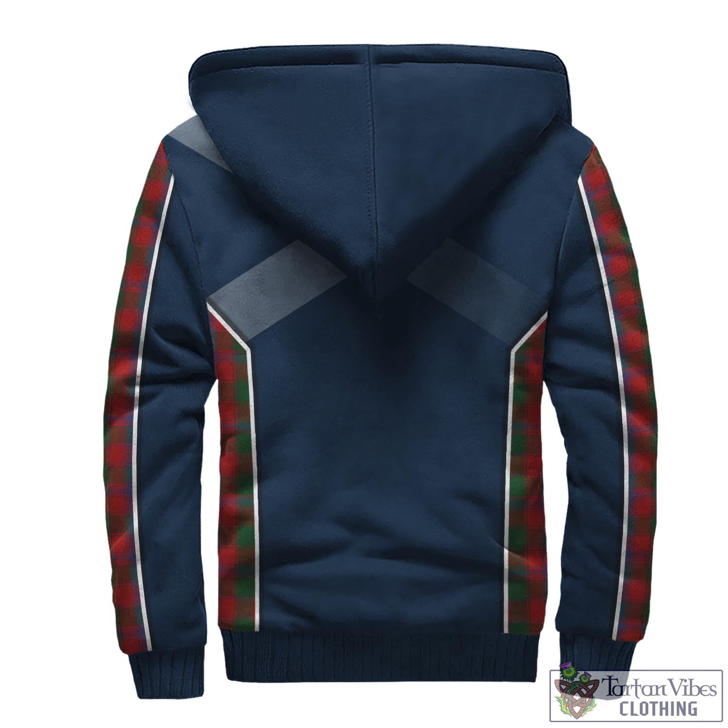 Tartan Vibes Clothing Bruce Old Tartan Sherpa Hoodie with Family Crest and Scottish Thistle Vibes Sport Style