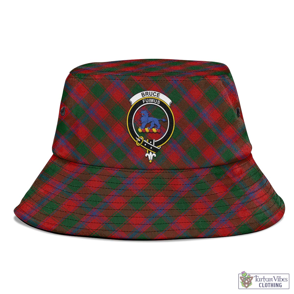 Tartan Vibes Clothing Bruce Old Tartan Bucket Hat with Family Crest