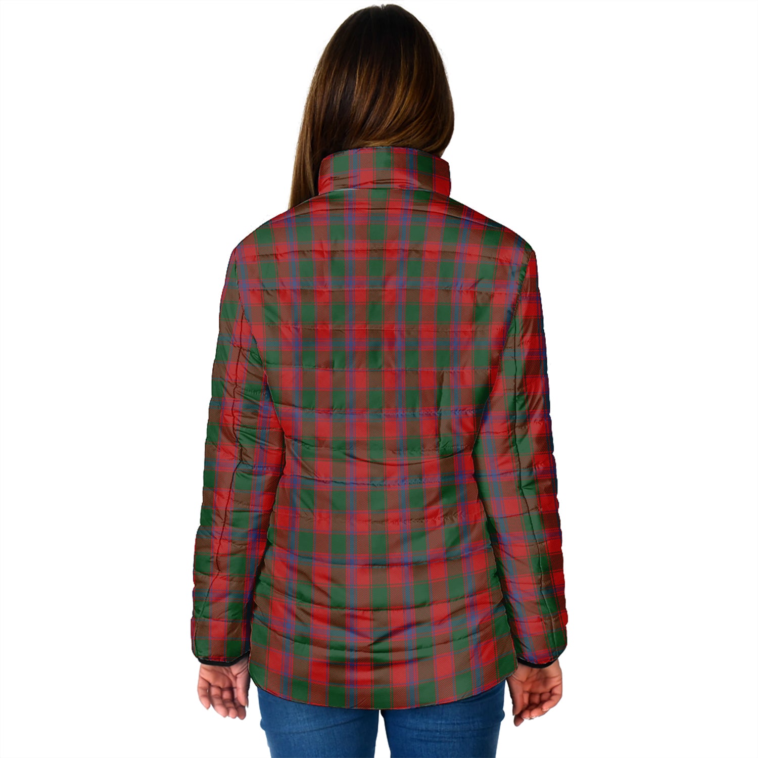 Bruce Old Tartan Padded Jacket with Family Crest - Tartan Vibes Clothing