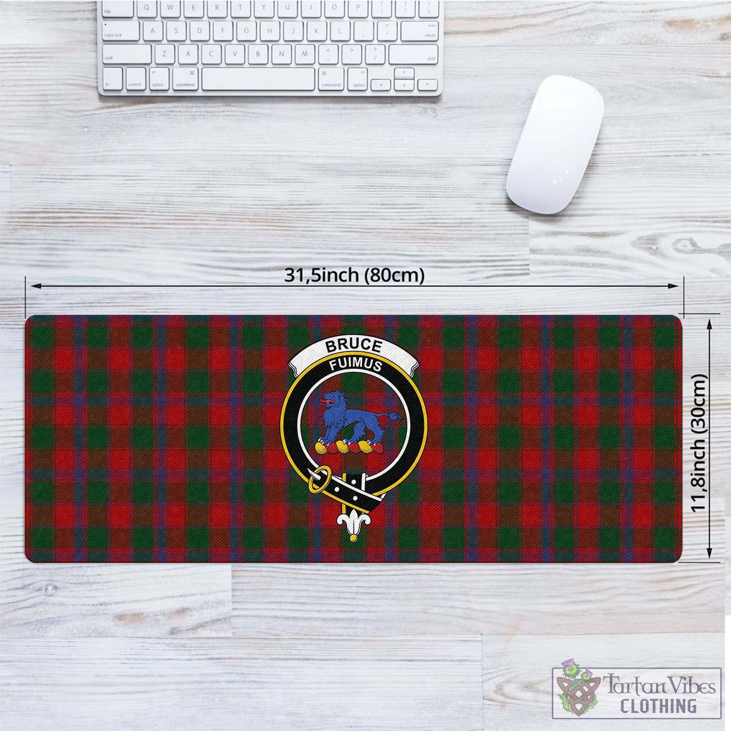 Tartan Vibes Clothing Bruce Old Tartan Mouse Pad with Family Crest