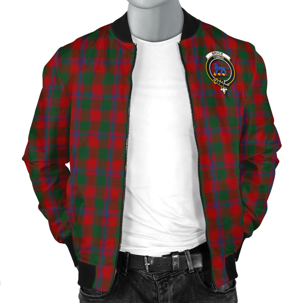 Bruce Old Tartan Bomber Jacket with Family Crest - Tartanvibesclothing