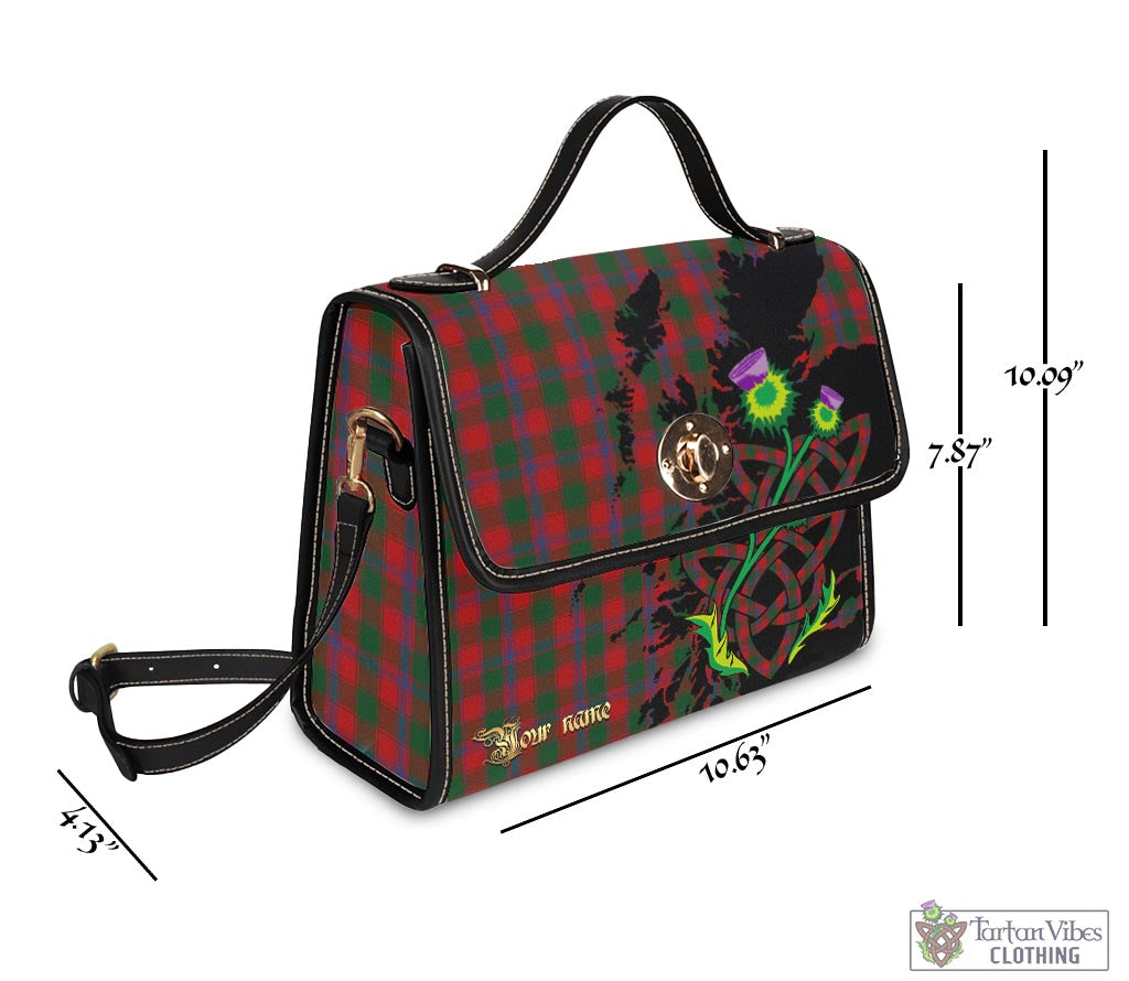 Tartan Vibes Clothing Bruce Old Tartan Waterproof Canvas Bag with Scotland Map and Thistle Celtic Accents