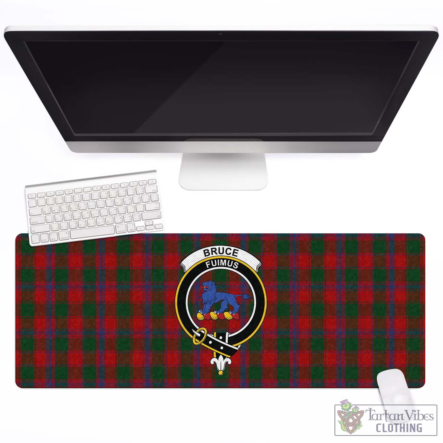 Tartan Vibes Clothing Bruce Old Tartan Mouse Pad with Family Crest