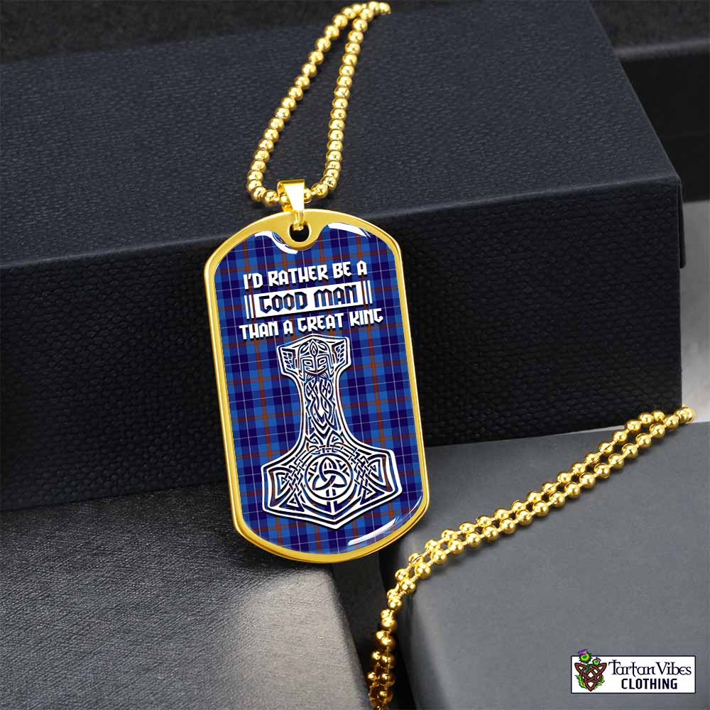 Bryson Tartan Dog Tag Necklace Viking Mjolnir Style Gold No - Tartan Vibes Clothing
