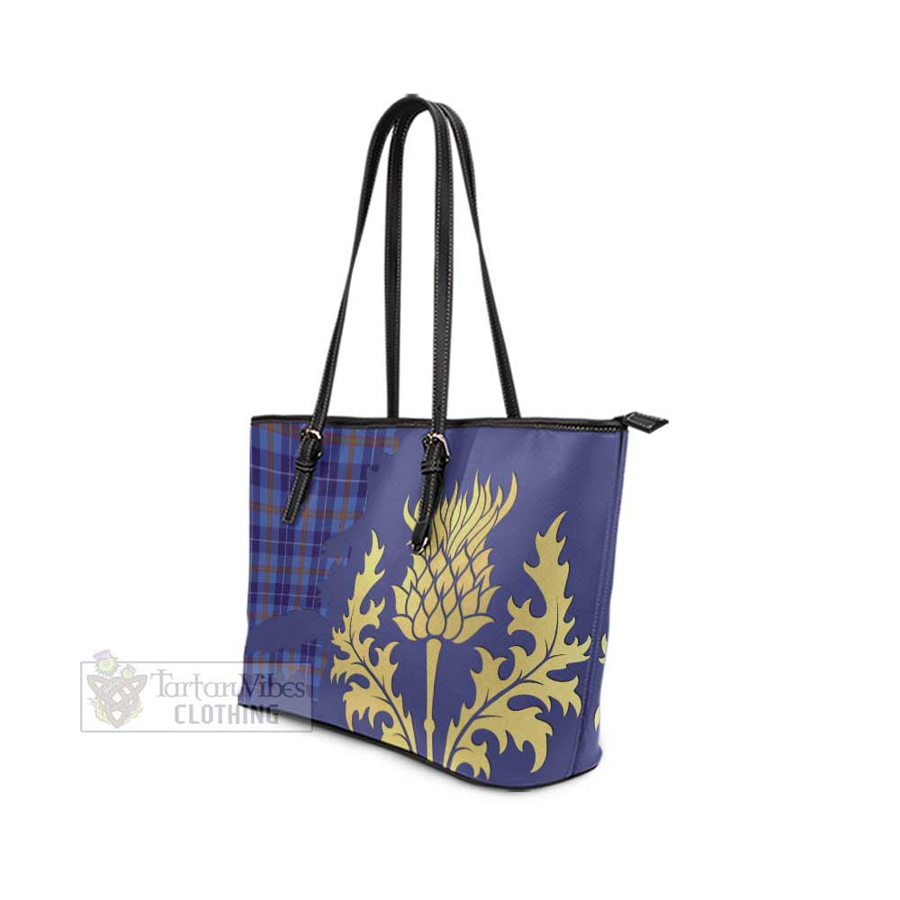 Bryson Tartan Leather Tote Bag Gold Thistle Style - Tartan Vibes Clothing
