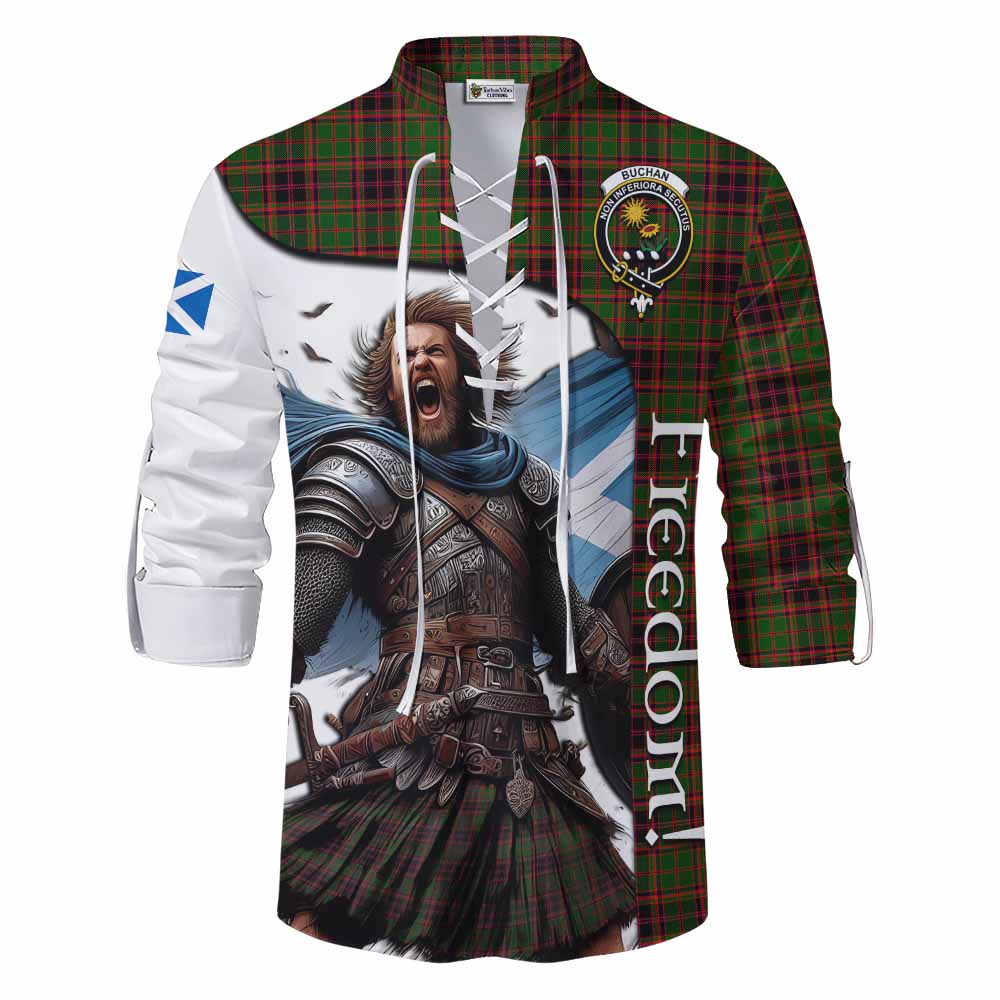 Tartan Vibes Clothing Buchan Crest Tartan Ghillie Kilt Shirt Inspired by the Freedom of Scottish Warrior