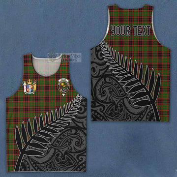 Buchan Crest Tartan Men's Tank Top with New Zealand Silver Fern Half Style