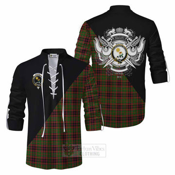 Buchan Tartan Ghillie Kilt Shirt with Family Crest and Military Logo Style