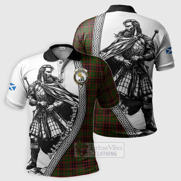 Buchan Tartan Clan Crest Polo Shirt with Highlander Warrior Celtic Style