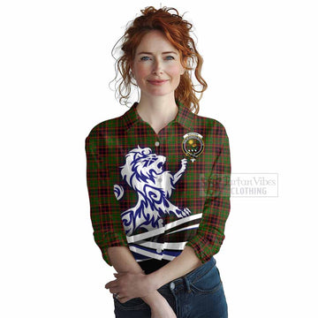 Buchan Tartan Women's Casual Shirt with Alba Gu Brath Regal Lion Emblem