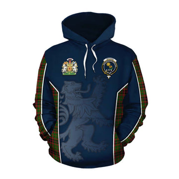 Buchan Tartan Cotton Hoodie with Family Crest and Lion Rampant Vibes Sport Style