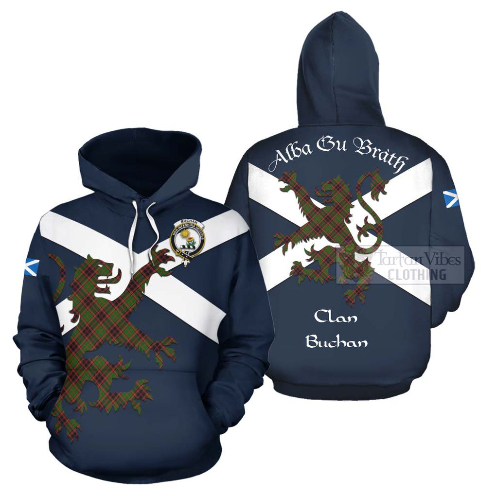 Tartan Vibes Clothing Buchan Tartan Lion Rampant Hoodie – Proudly Display Your Heritage with Alba Gu Brath and Clan Name