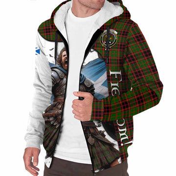 Buchan Crest Tartan Sherpa Hoodie Inspired by the Freedom of Scottish Warrior