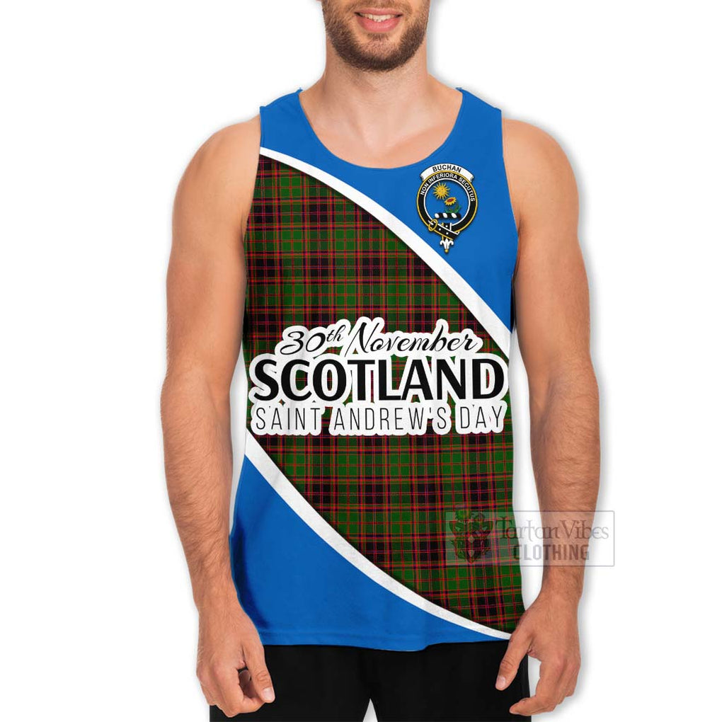 Tartan Vibes Clothing Buchan Family Crest Tartan Men's Tank Top Celebrate Saint Andrew's Day in Style