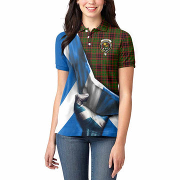 Buchan Tartan Women's Polo Shirt with Family Crest Scotland Patriotic Style