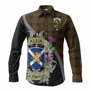 Buchan Tartan Family Crest Long Sleeve Button Shirt Lion Rampant Royal Thistle Shield Celtic Inspired Men's Shirt S - Tartan Vibes Clothing